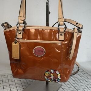 Coach Peyton Embodded Orange Leather 2 Way. 9x10" 2013.
